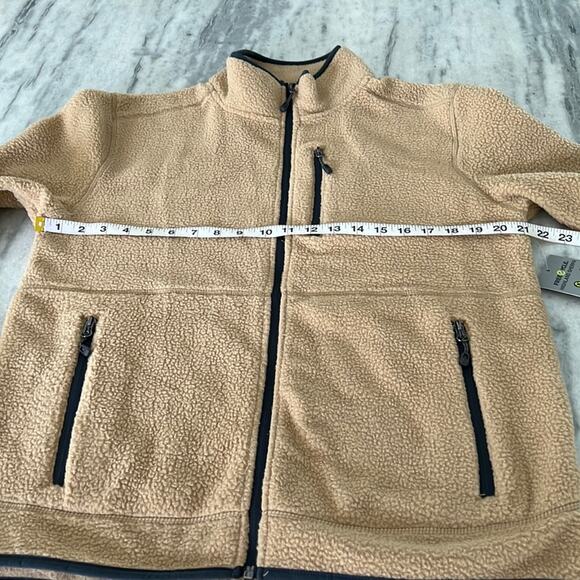 Free Country Free Cycle Camel Highland Sherpa Fleece Jacket Mens Size Small - Picture 6 of 10